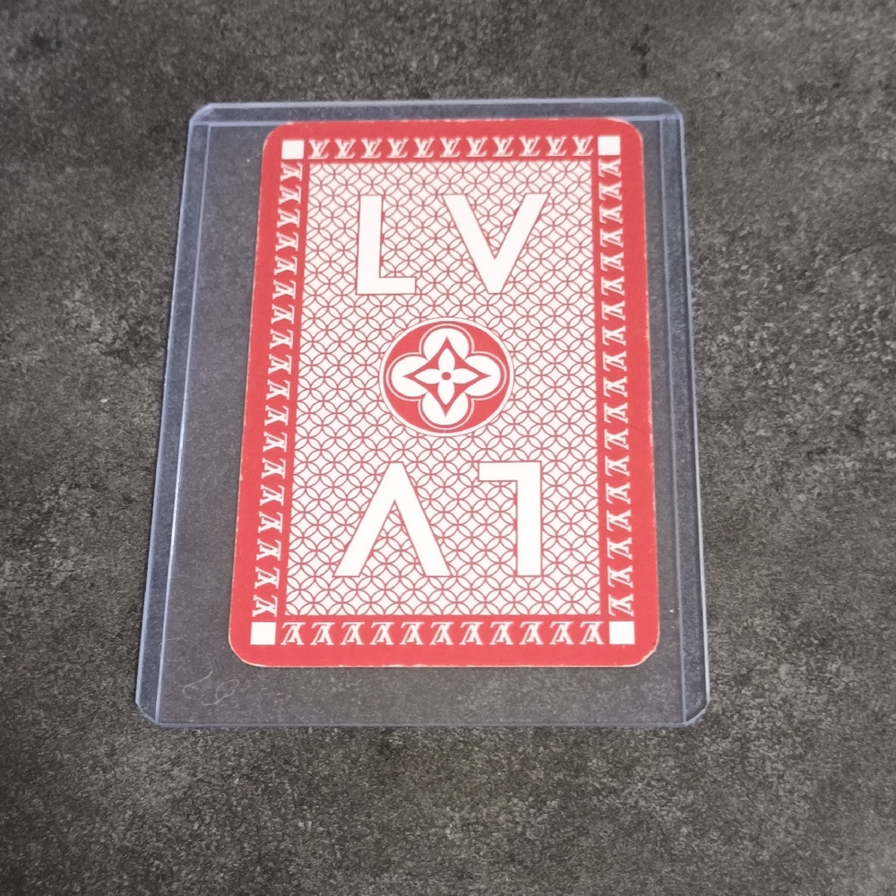 Louis Vuitton Red and White Monogram Playing Card